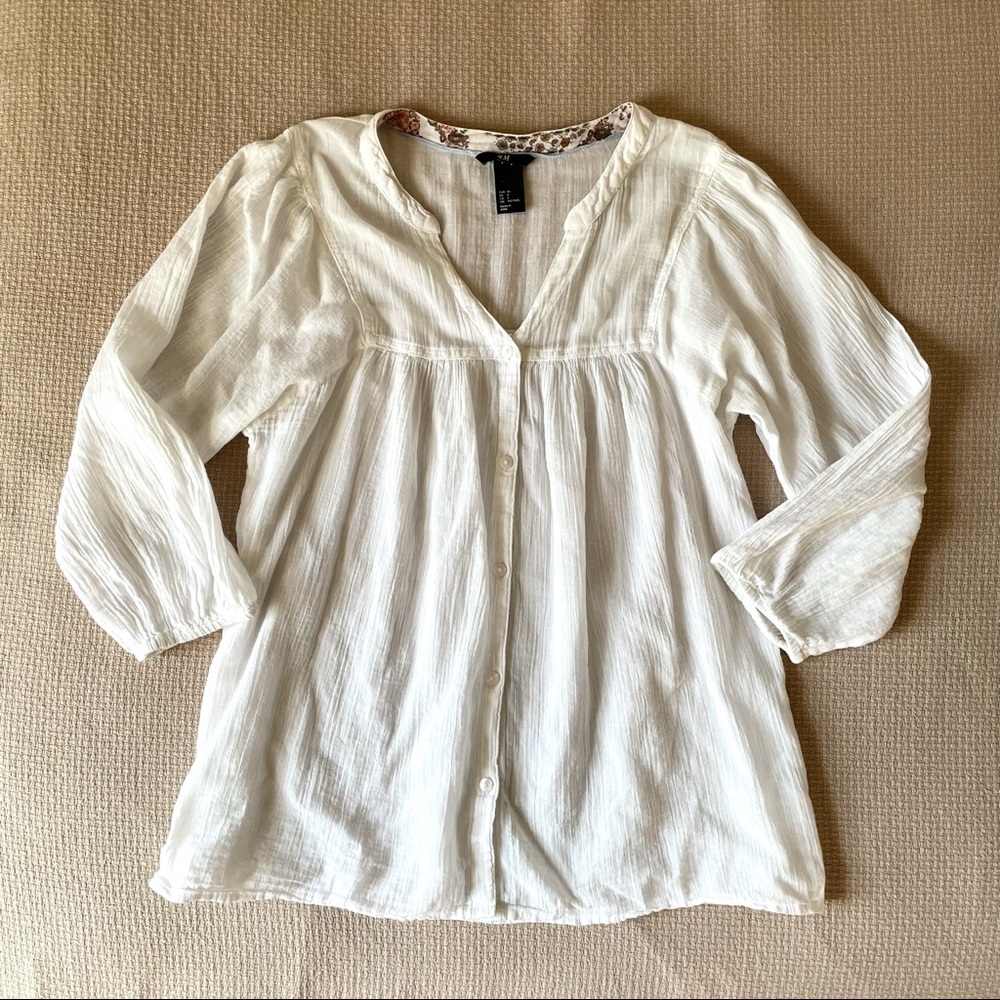 h&m button up top
